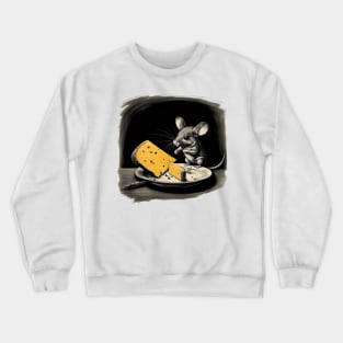 Mouse hunting for cheese Crewneck Sweatshirt